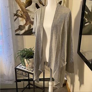 HUE Cardigan Handkerchief Open Thermal | Grey | Size Large